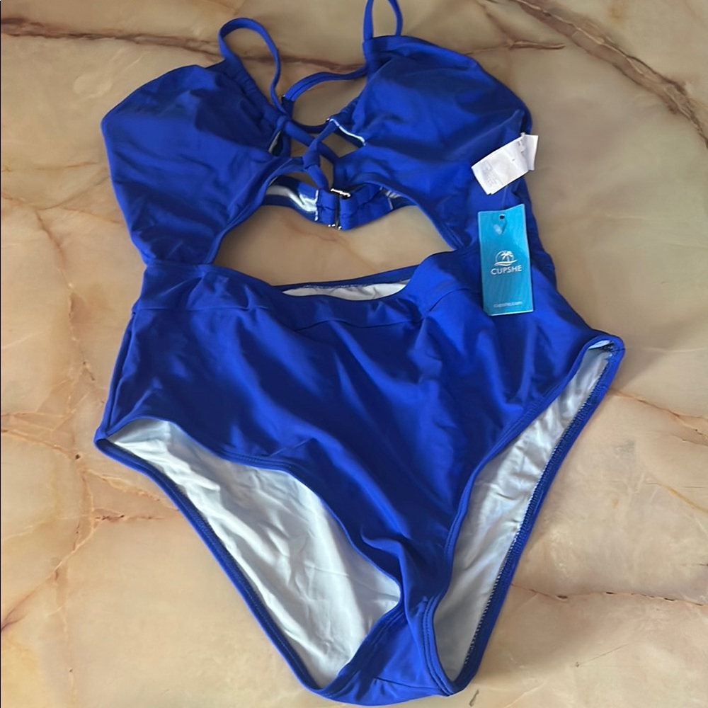 Cupshe Royal Blue Cutout Swimsuit